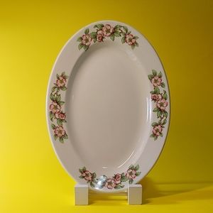 Duraline Oval Plater - Pink Apple Blossoms